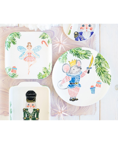Vietri Nutcrackers Sugar Plum Fairy Square Platter In Multi