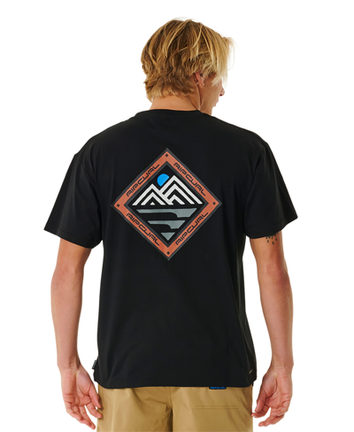 Shop Rip Curl Men's Vaporcool Journeys Peak Short Sleeve T-shirt In Black