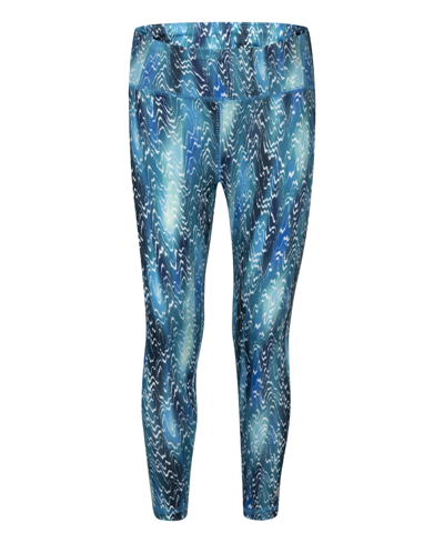 Shop Nike Little Girls Icon Clash All Over Print Leggings In Blue Jay