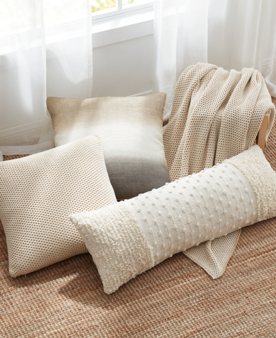 Shop Dkny Pure Honeycomb Cotton Decorative Pillow, 20" X 20" In Linen