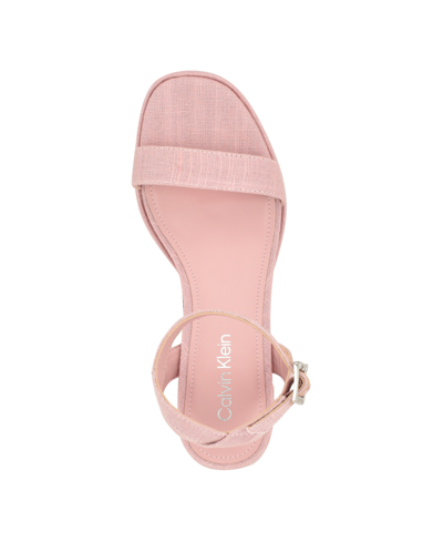 Shop Calvin Klein Women's Lalah Block Heel Open Toe Dress Sandals In Light Pink
