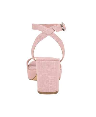 Shop Calvin Klein Women's Lalah Block Heel Open Toe Dress Sandals In Light Pink