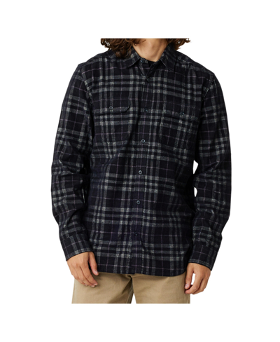 Shop Rip Curl Men's Salt Water Culture Cord Plaid Shirt In Washed Black