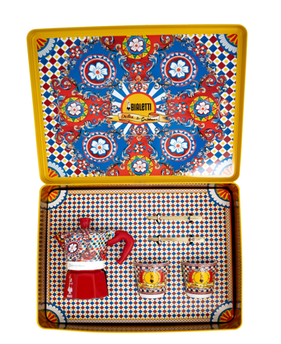 Bialetti Dolce And Gabanna Set 2 Cup Moka With 2 Cups And Gold-tone Stirrers In Red