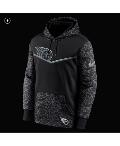 Shop Nike Men's  Black Tennessee Titans Rflctv Chevron Pullover Hoodie
