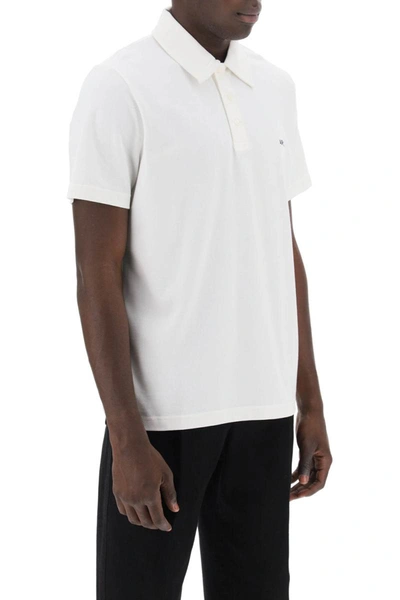 Shop Apc A.p.c. Austin Polo Shirt With Logo Embroidery In White