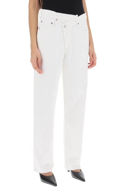 Shop Agolde Criss Cross Jeans In White