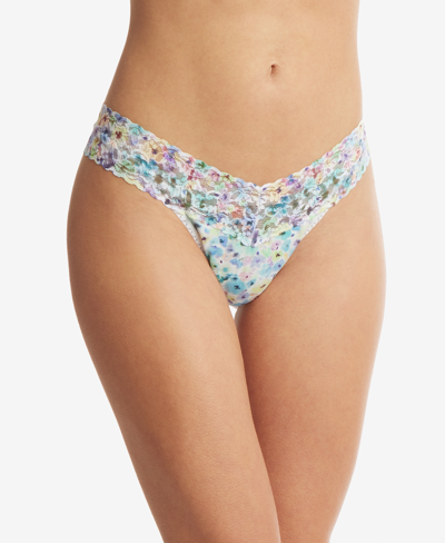 Shop Hanky Panky Women's Cotton Low Rise Thong Panty In Wishful Thinking Floral Print