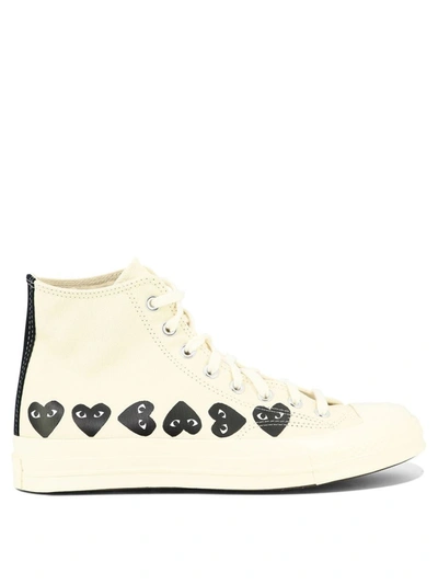 Shop Comme Des Garçons Play "black Hearts" Sneakers In White