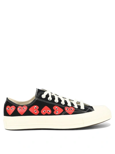 Shop Comme Des Garçons Play "small Hearts" Sneakers In Black