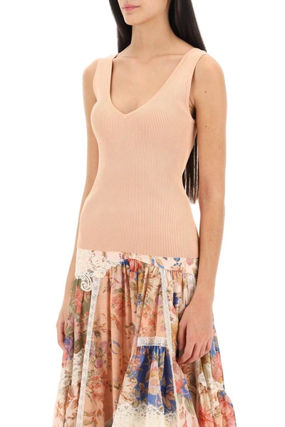 Shop Zimmermann August Ribbed Tank Top In Multicolor