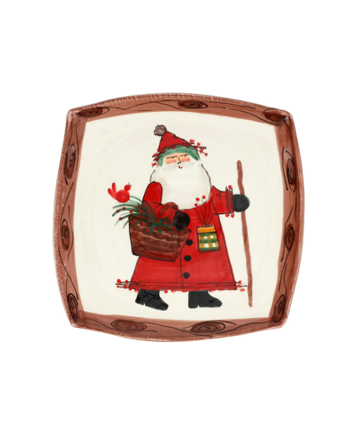 Shop Vietri Old St. Nick Outdoorsman Square Platter In Multi