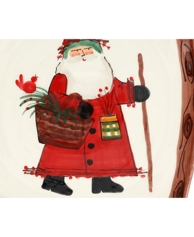 Vietri Old St. Nick Outdoorsman Square Platter In Multi