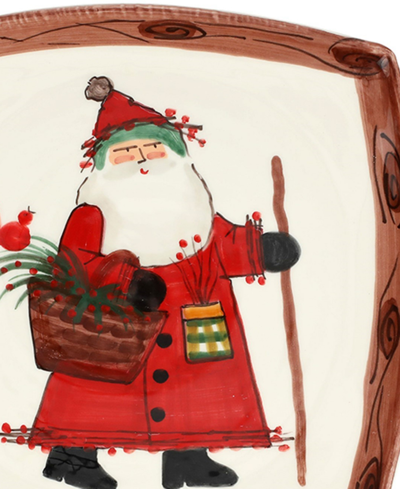 Vietri Old St. Nick Outdoorsman Square Platter In Multi
