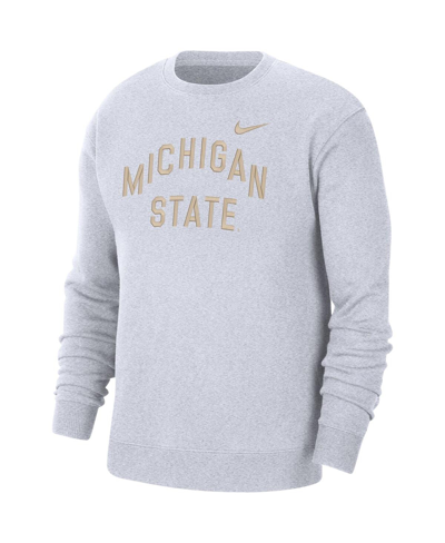 Shop Nike Men's  White Michigan State Spartans Campus Pullover Sweatshirt