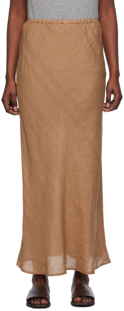 Baserange Brown Dydine Maxi Skirt In Ocular
