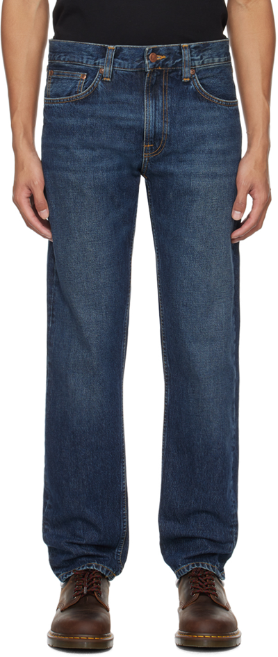 Shop Nudie Jeans Blue Gritty Jackson Jeans In Blue Soil