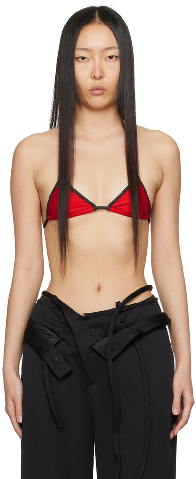 Shop Miaou Red Jo Bikini Top In Cerise
