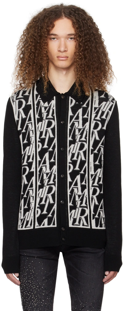 Shop Amiri Black Repeat Cardigan