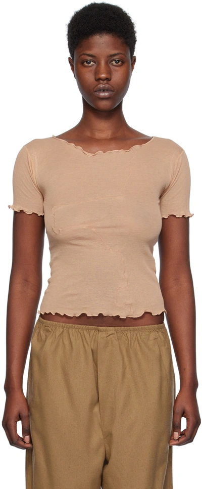 Shop Baserange Beige Gerrymandered T-shirt In Rosy Camel