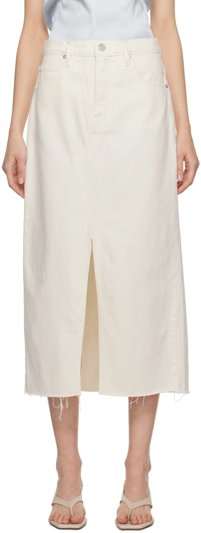 Shop Frame Off-white 'the Midaxi' Denim Midi Skirt In Ecru