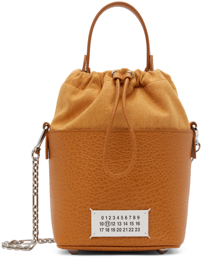 Shop Maison Margiela Yellow 5ac Bucket Small Bag In T2336 Mustard