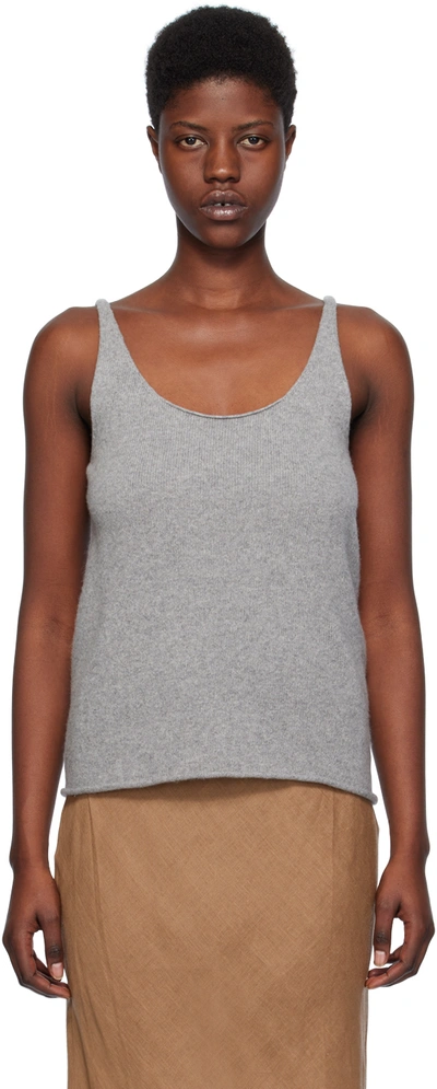 Shop Baserange Gray Rim Tank Top In Grey Melange