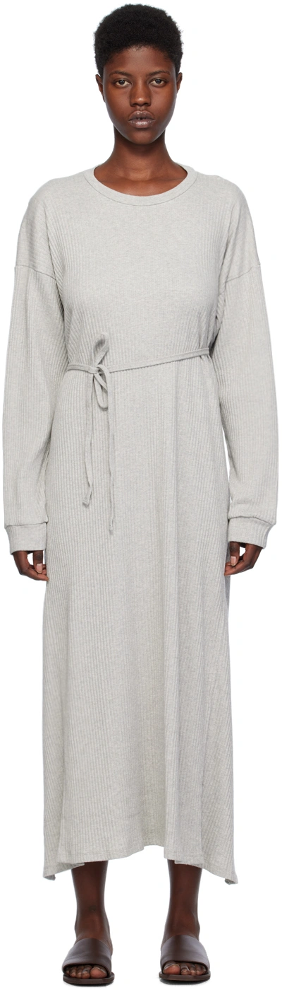 Shop Baserange Gray Shaw Kaftan Midi Dress In Grey Melange