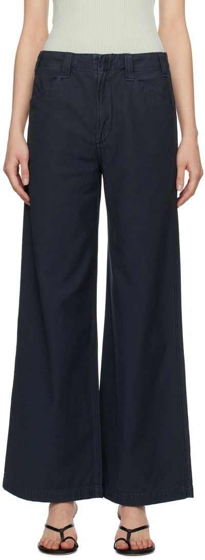 Shop Citizens Of Humanity Navy Paloma Trousers In Washed Marine (navy)