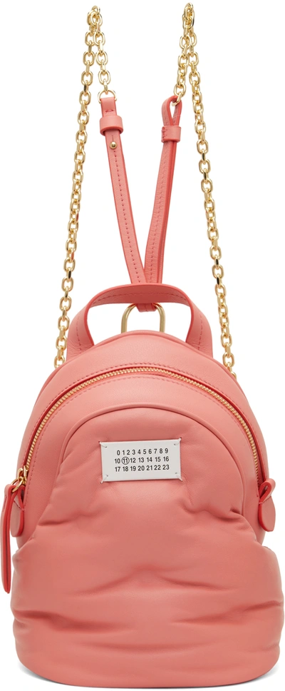 Shop Maison Margiela Pink Glam Slam Backpack In T4151 Coral
