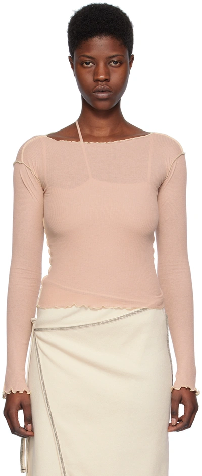 Shop Baserange Pink Vein Long Sleeve T-shirt In Haptic