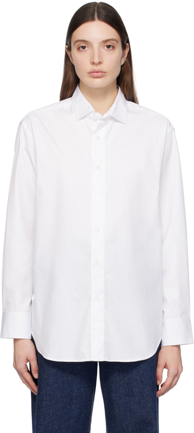 Shop Baserange White Ole Shirt In White Popeline