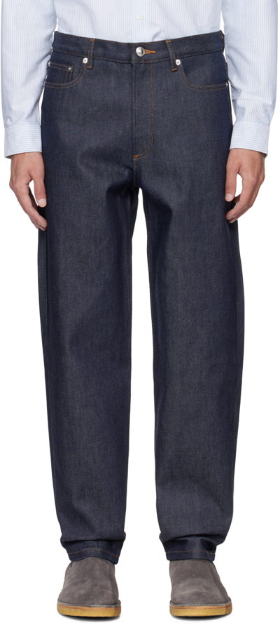 Apc Wide Leg Unisex Jeans In Japanese Denim In Iai Indigo