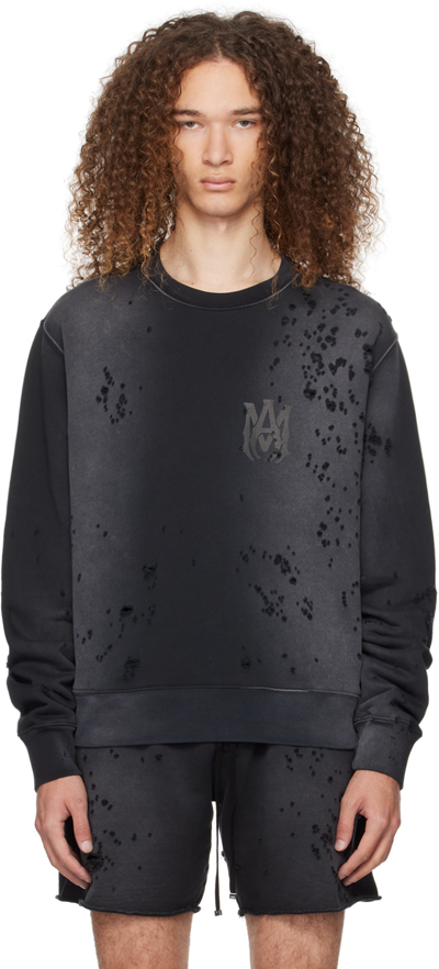 Shop Amiri Black Shotgun Sweatshirt In Faded Black