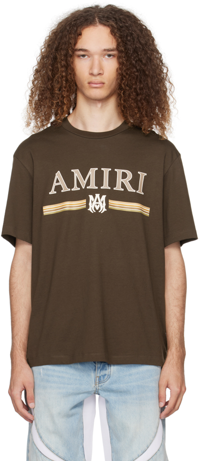 Shop Amiri Brown Ma Bar T-shirt In Slate Black