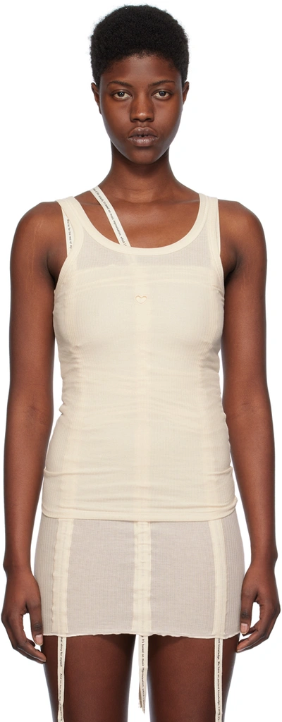 Shop Baserange Off-white Heart Tank Top In Undyed