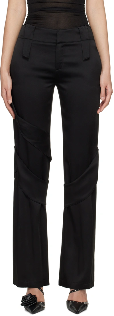 Shop Blumarine Black Spiral Trousers In N0990 Nero