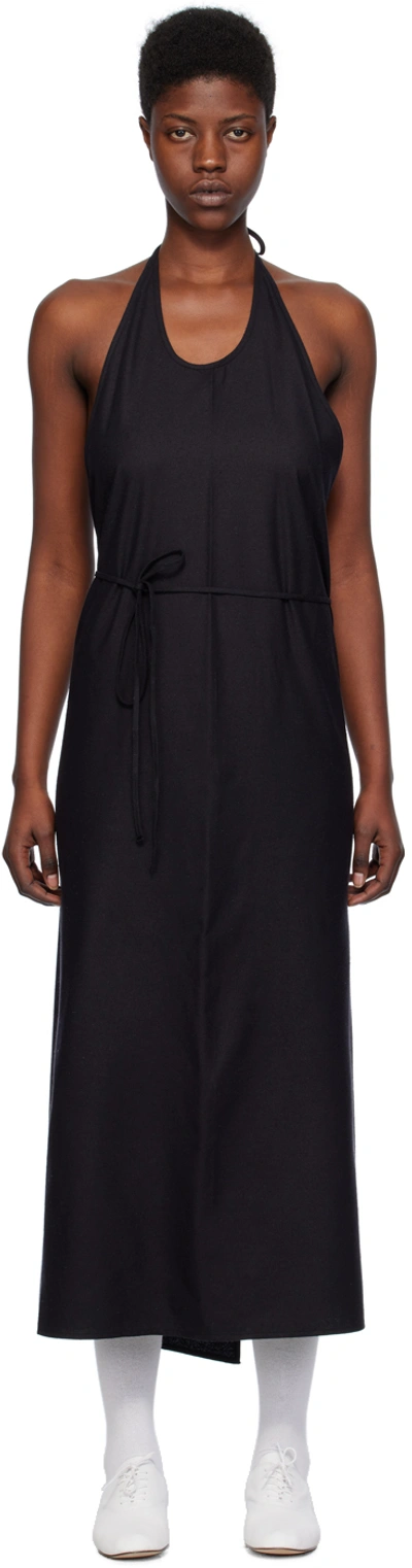 Shop Baserange Black Apron Maxi Dress