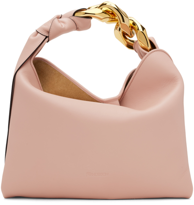 Shop Jw Anderson Pink Small Chain Shoulder Bag In 310 Dusty Rose