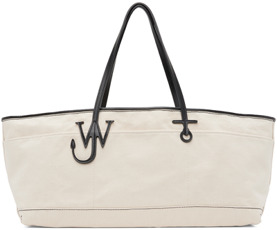 Shop Jw Anderson Off-white Anchor Tote In 157 Natural/black