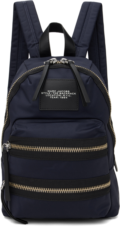 Shop Marc Jacobs Navy 'the Biker Nylon' Medium Backpack In 415 Midnight Blue