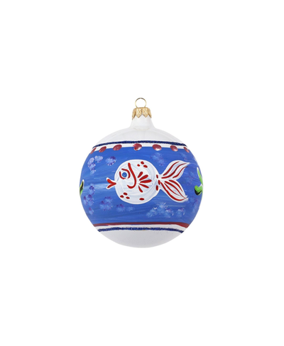 Shop Vietri Campagna Pesce Ornament In Blue
