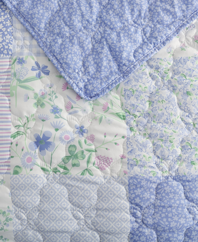 Laura Ashley Kids Parker Patchwork Reversible 2 Piece Quilt Set, Twin In Heather Purple