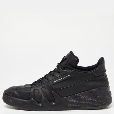 Pre-owned Giuseppe Zanotti Black Leather Talon Low Top Sneakers Size 44