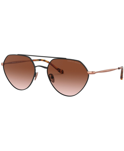 Shop Giorgio Armani Sunglasses, 0ar6111 In Matte Black,brown Gradient