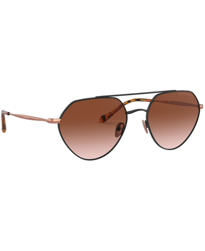 Shop Giorgio Armani Sunglasses, 0ar6111 In Matte Black,brown Gradient