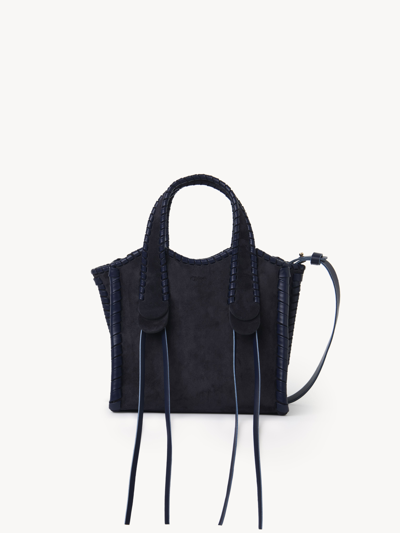 Shop Chloé Small Mony Tote Bag Blue Size Onesize 100% Calf-skin Leather