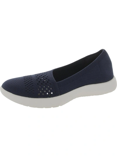 Shop Cloudsteppers By Clarks Adella Moon Womens Knit Comfort Insole Slip-on Shoes In Blue