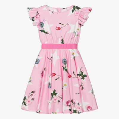 Shop Monnalisa Teen Girls Pink Cotton Floral Dress