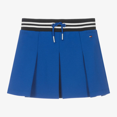 Shop Tommy Hilfiger Girls Blue Pleated Viscose Skirt